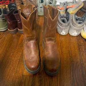 Mean Justin boot size 11. Worn a few times and oiled at purchase.